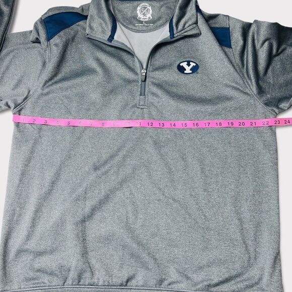 BYU Brigham Young University Mens 1/4 Zip Pullover Large Campus Drive Sweatshirt - Picture 5 of 11
